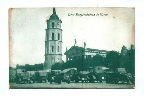 Ak Eine Benzinstation in Wilna Litauen Vilnius Autos 1916 Feldpost