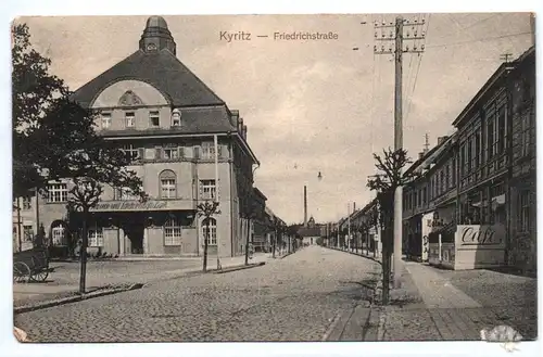 Ak Kyritz Friedrichstraße Bank Cafe 1915 Feldpost Prignitz