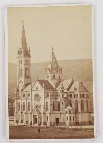 Wien Foto Franz von Assisi Kirche um 1890 Kabinettfoto Fautenrieth Stuttgart