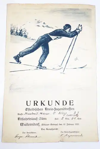 Waltersdorf Urkunde Ostelbisches Kreis Jugendtreffen 1935