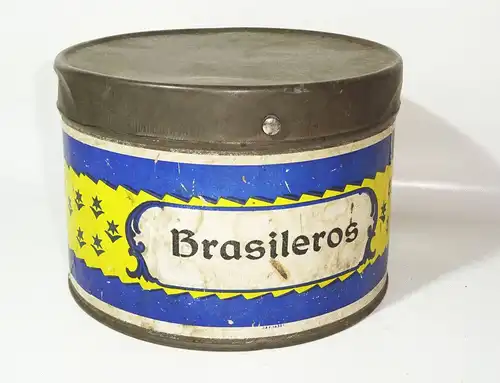 Alte Tabak Dose Brasileros Laden Kolonialwaren Behälter Blechdose 1930er Deko