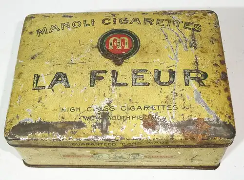 Manoli Cigarettes La Fleur Blechdose Blechbüchse Reklame Sammler