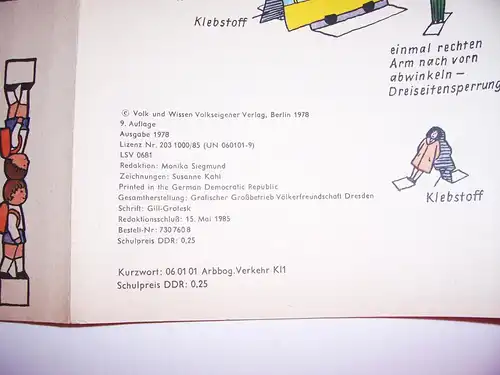 DDR Ausschneidebogen Wir lernen und spielen Verkehrsregeln Straßenverkehr 1985