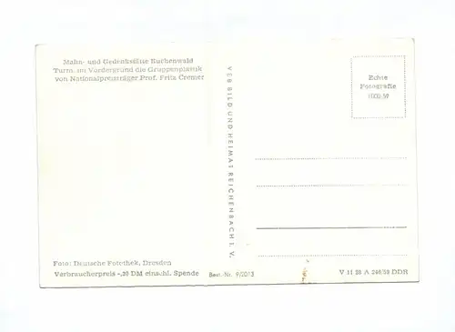 Ak Mahn und Gedenkstätte Buchenwald Turm 1959 DDR