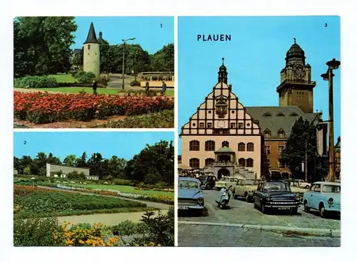 Ak Plauen Nonnenturm Parktheater Rathaus 1972 DDR