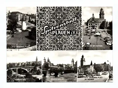 Ak Spitzenstadt Plauen Altmarkt Ebertbrücke Rathaus DDR 1973