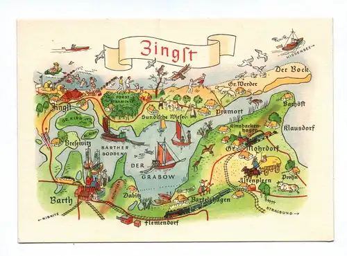 Ak Zingst Orte Ostsee DDR Barth Der Bock Klausdorf