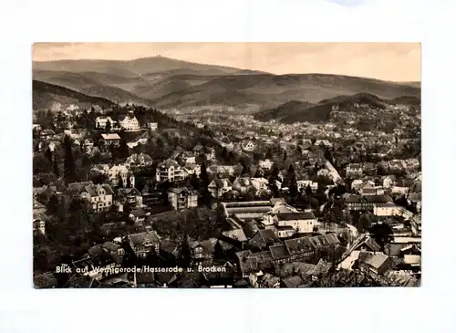 Ak Blick auf Wernigerode Hasserode und Brocken 1961