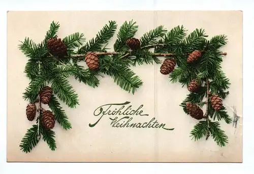 Ak Fröhliche Weihnachten Zweige Tannenzapfen 1908