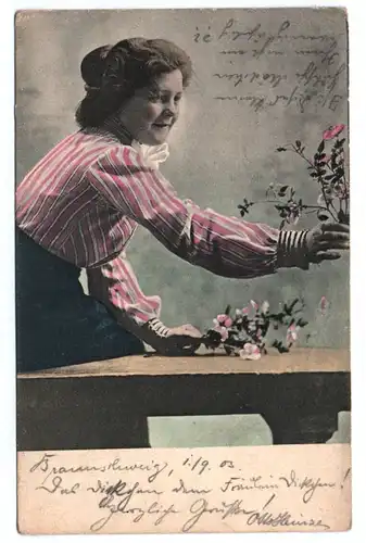 Poskarte Stempel Braunschweig 1903 Fahnen Flaggen Stempel
