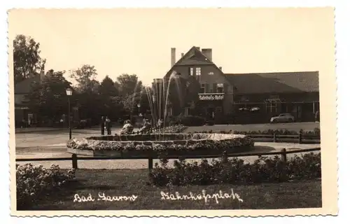 Foto Bad Saarow Bahnhofsplatz Bahnhofs Hotel 1950er
