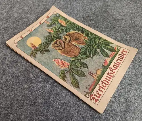 Tierschutzkalender Eulen altes Heft DR Berliner Tierschutz Verein Kalender 1929