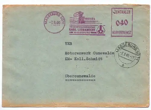 Brief DDR 1960 Magdeburg VEB Schwermaschinenbau Karl Liebknecht