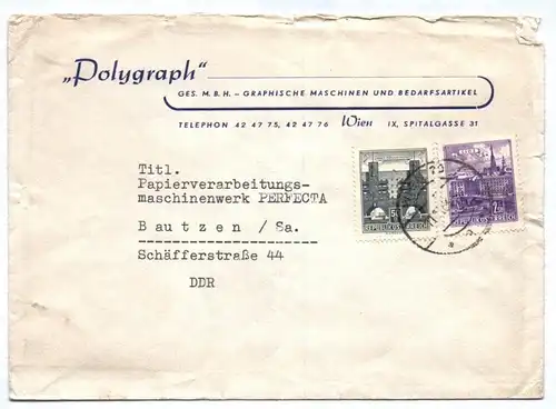 Alter Brief Österreich GES GmbH Graphische Maschinen und Bedarfsartikel Wien