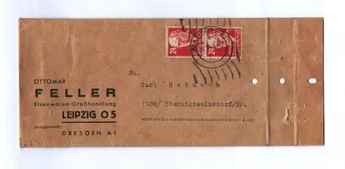 Firmenbrief Ottomar Feller Eisenwaren Großhandlung Leipzig 1949