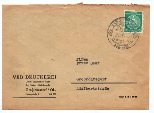 Brief DDR 1959 VEB Druckerei Örtliche Industrie des Rates Großröhrsdorf OL