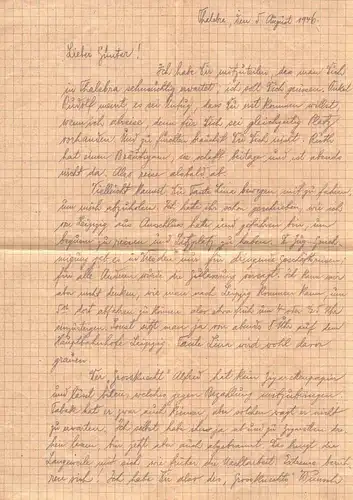 Brief 1946 Thalebra über Sondershausen Thüringen mit Inhalt Landpoststempel