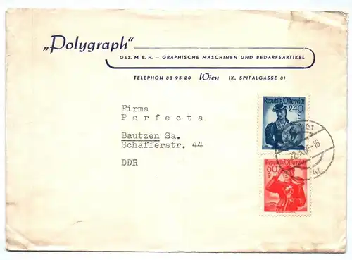 alter Brief Österreich 1966 Polygraph Graphische Maschinen und Bedarfsartikel