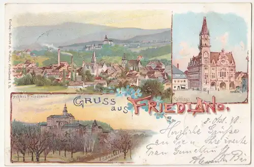 Litho Ak Gruss aus Friedland Böhmen Frýdlant ceska 1898   A2410