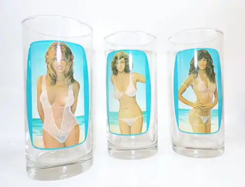DDR Erotik Gläser nackte Frauen vintage Glas