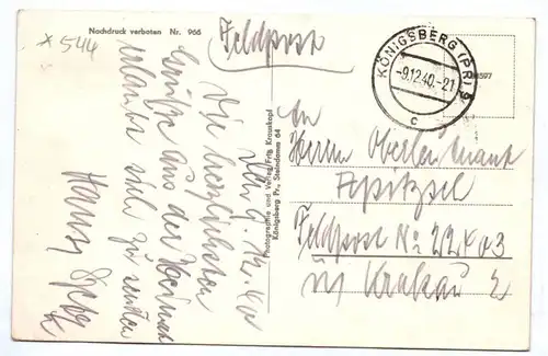 Ak Königsberg Ostpreußen An der Lastadie 1940 