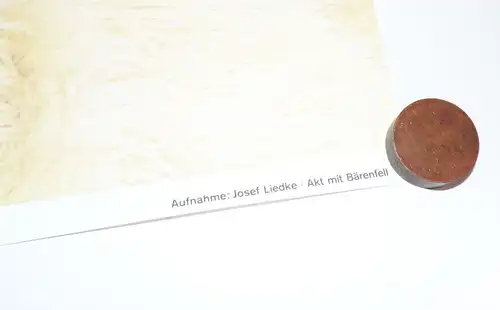 Poster Akt mit Bärenfell DDR Plakat nackte Frau nude naked