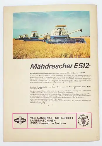 DDR Kranich Modellbogen Moderne Erntetechnik Fortschritt 1968