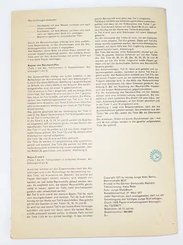 DDR Bastelbogen Weltraumschiffe Sojus 4 und 5 Junge Welt 1971 Ausschneidebogen