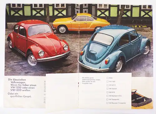 Vom Käfer bis zum K70 Die neuen Volkswagen 1970 VW Prospekt