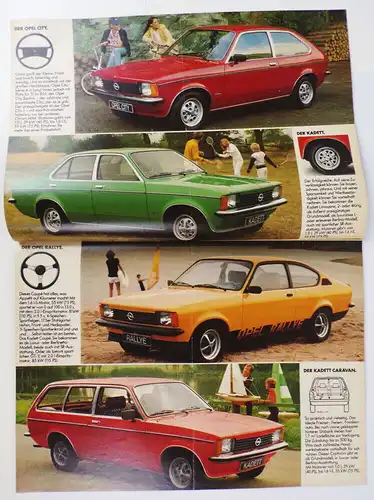 Opel Prospekt Kadett Manta Rekord Oldtimer 1970er 