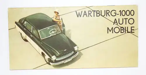Wartburg 1000 Auto Mobile 1964 Limousine Coupe Kombi DDR