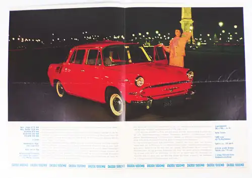 Skoda 1000 MB Prospekt um 1970 Oldtimer 