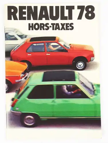 Renault 78 Hors Taxes Oldtimer Broschüre 