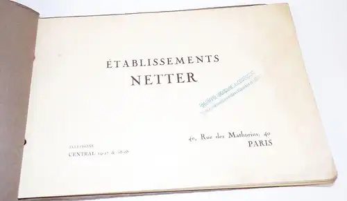 Etablissements Netter Paris französisches Architektur Buch