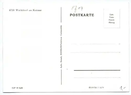 Ak Walddorf am Kottmar Bergbaude Spreequelle Skiheim Sprungschanze 1974 DDR