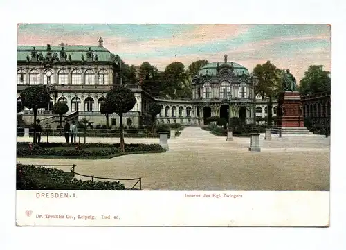 Ak Dresden Inneres des Königlichen Zwingers 1906