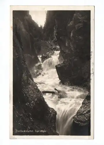 Ak Breitachklamm bayrischer Allgäu 1924 Oberstdorf Tiefenbach