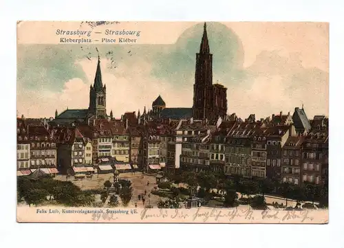Ak Strassburg Strasbourg Kleberplatz Place Kleber 1903