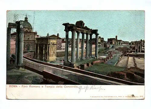 Ak Roma Foro Romano e Tempio della Concordia 1903