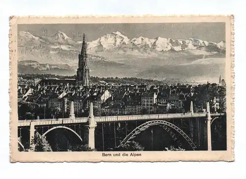 Ak Bern und die Alpen 1913 Schweiz Brücke Berge