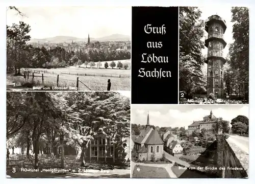 Ak Gruß aus Löbau Sachsen Blick vom Löbauer Berg HO Hotel Honigbrunnen DDR 1976