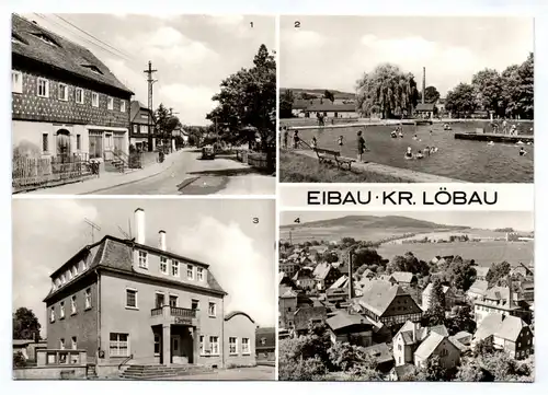 Ak Eibau Hauptstraße Sommerbad Hotel zum Hirsch DDR 1976