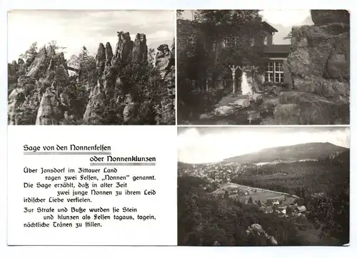 Ak Sage von den Nonnenfelsen Berggaststätte DDR Kurort Jonsdorf 1984