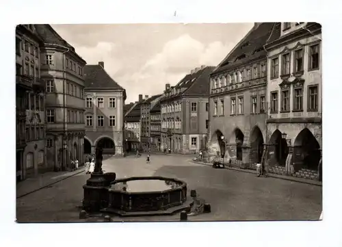 Ak Görlitz Untermarkt mit Neptunbrunnen DDR 1960