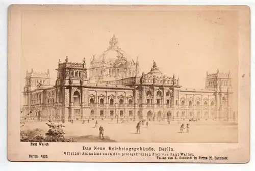 Kabinettfoto Berlin Das Neue Reichstagsgebäude Paul Wallot Gebhardi Pankow 1882