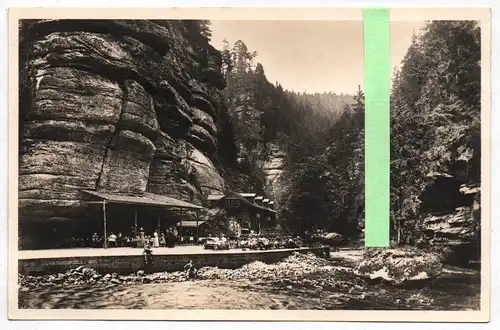 Foto Ak Edmundsklamm Blockhaus Restauration Böhmische Schweiz 1928 Kamnitzklamm