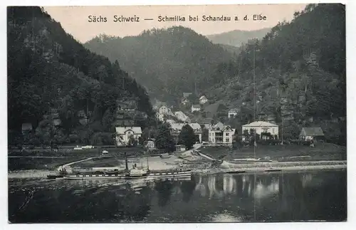 Ak Sächsische Schweiz Schmilka bei Schandau an der Elbe Dampfschiff Pillnitz