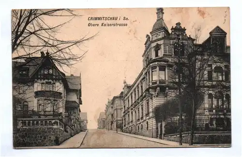 Ak Crimmitschau Sachsen Obere Kaiserstrasse 1908