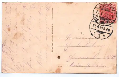 Ak Großpostwitz Rascha Hainitz Drohmberg Bautzen Forsthaus koloriert 1919
