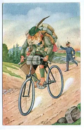 Reklame Ak Zinsser Tee vermenschlichter Hamster fährt Fahrrad 1930er